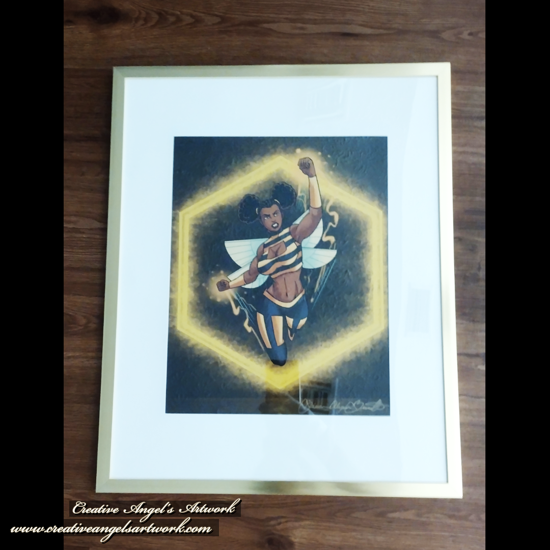 Exclusive Bumblebee Print - Gold Print in Gold Frame
