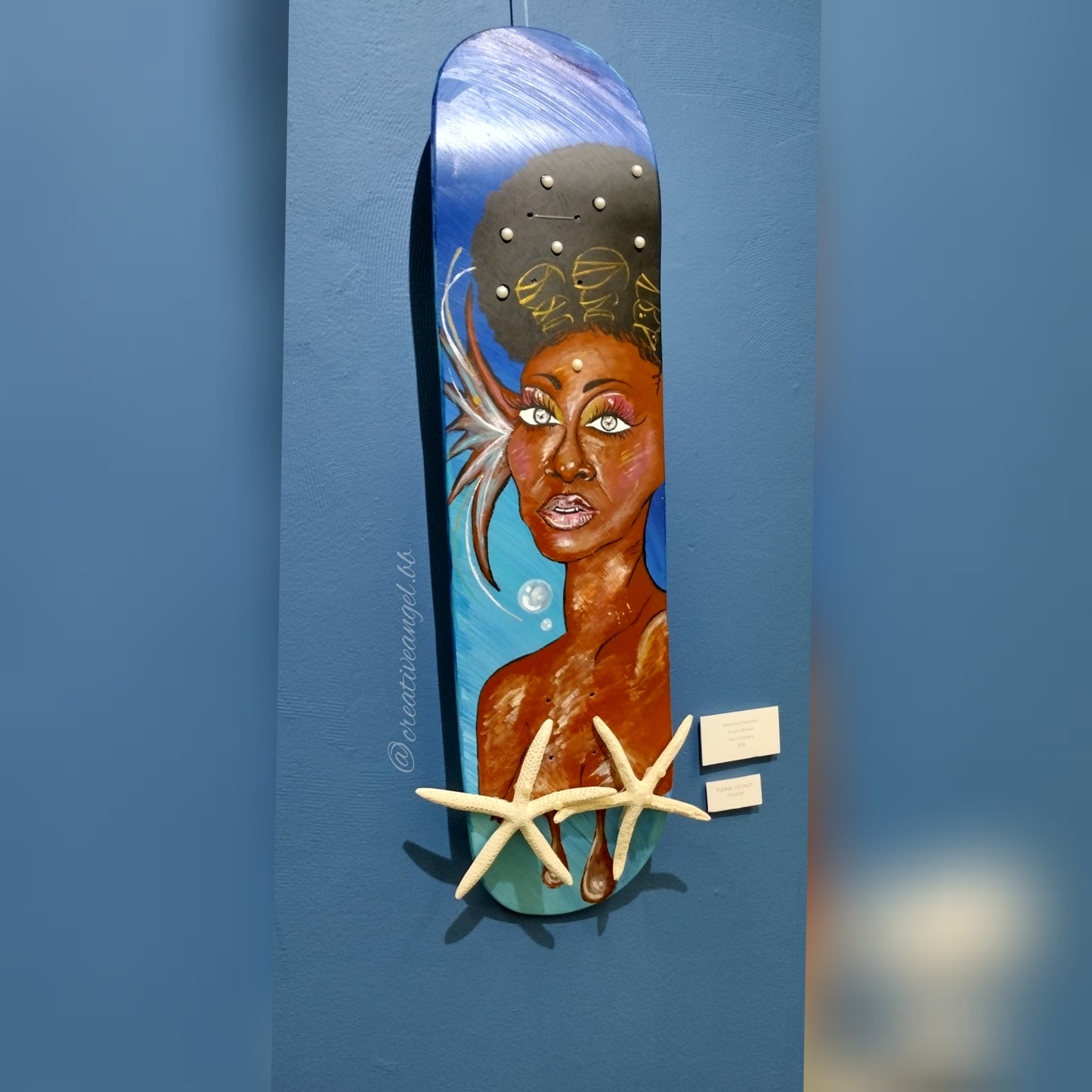 Melanated Mermaid Skateboard Deck