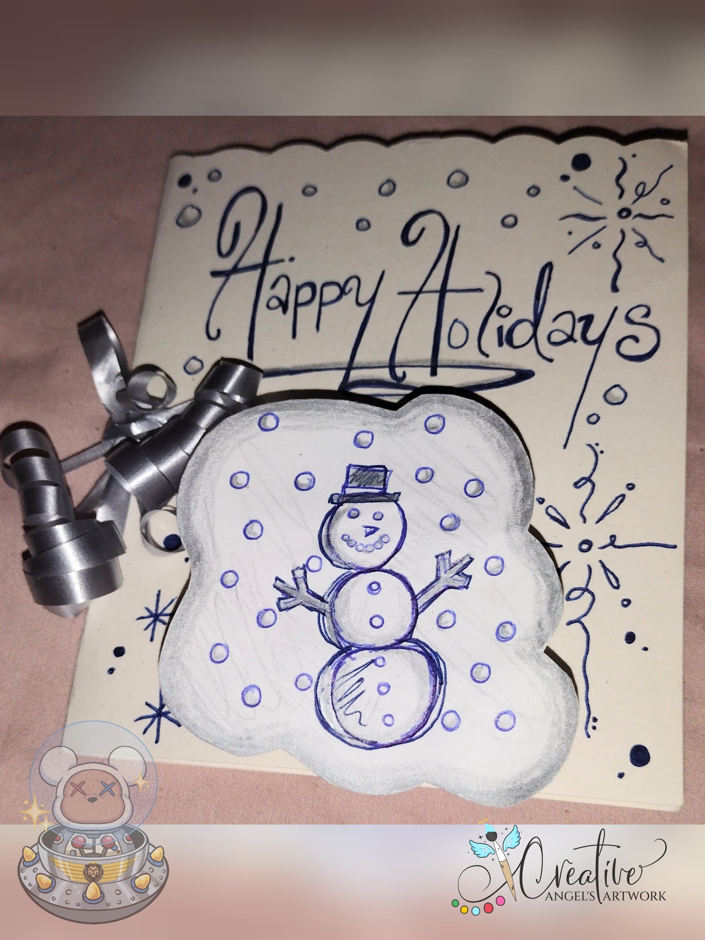 Christmas Card: Happy Holidays Snowman