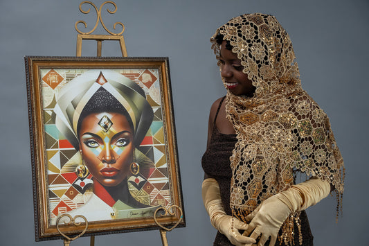 Moorish Princess Art Print in Antique Gold Frame