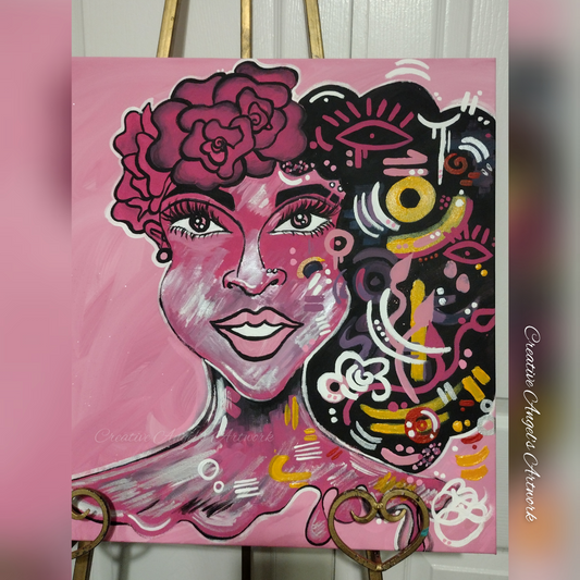 Afro Barbie Painting