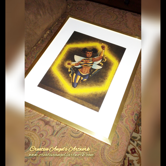 Exclusive Bumblebee Print - Gold Print in Gold Frame