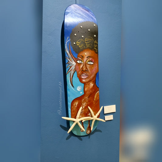 Melanated Mermaid Skateboard Deck